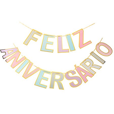 Faixa FELIZ ANIVERSÁRIO - Colorida