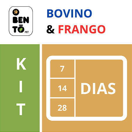 Kit ObentoPet (CÃES) | Bovino & Frango