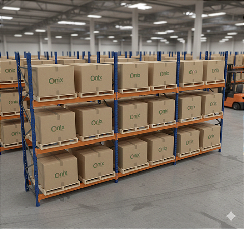 Kit Porta Pallet Triplo 5,00 x 2,30 x 1,00 m com 03 níveis