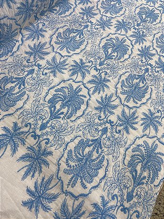 TECIDO CAMBRAIA DE ALGODÃO BORDADA