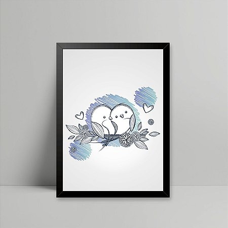 Quadro Casal de Passaros