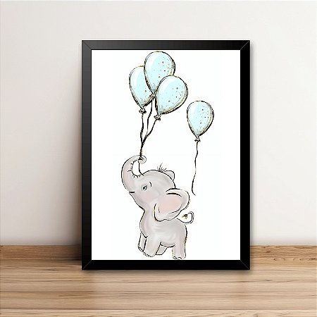 Quadro Decorativo Elefante com Balões