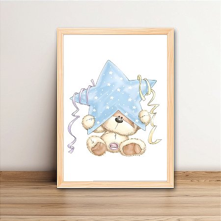 Quadro Decorativo Ursinho com Estrela