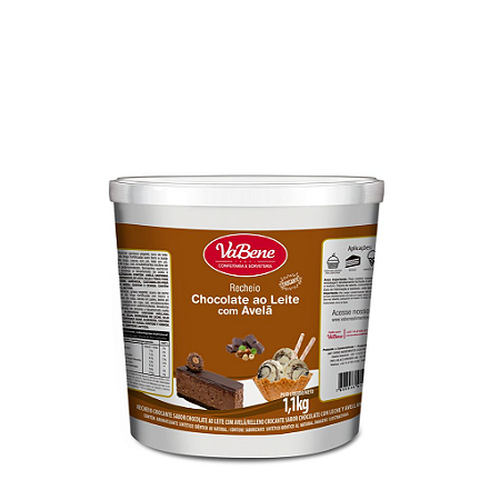 Recheio de Chocolate ao Leite com Avelã Crocante 1,1kg