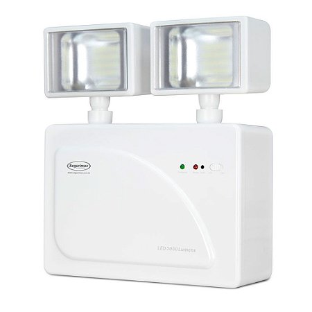 Iluminação emergencia LED 3.000 lumens 2 farois - Segurimax