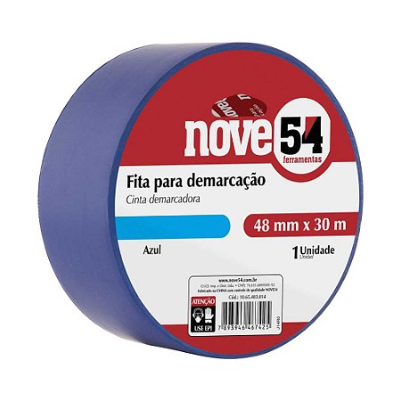 Fita Demarc Adesiv 48Mmx30M Azul - Nove54