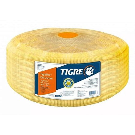 Eletroduto Corrugado Amarelo 25Mm Peca Com 50Mt - Tigre