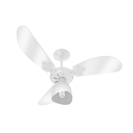 Ventilador New Cristal Light Com Lustre Branco e 3 Velocidades 127V- Venti Delta