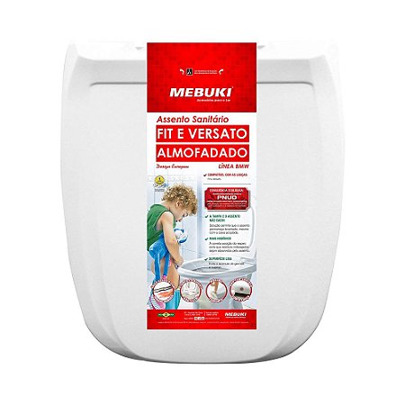 Assento Sanitario Almofadado Oval Fit Branco - Mebuki