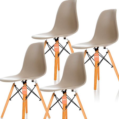 Conjunto 4 Cadeiras Charles Eames Eiffel DSW - Nude - BRS