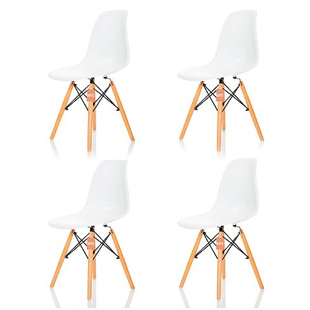 Conjunto 4 Cadeiras Charles Eames Eiffel DSW - Branca - BRS