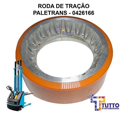 RODA DE TRAÇÃO POLIURETANO EMPILHADEIRA PALETRANS - 0426166 PT 16  / TE 18 - 254x100
