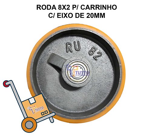 RODA 82 DE PU C/ ROLAMENTO DE ESFERAS P/ 900KG - 200X50MM / R 82 PE