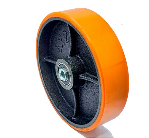 RODA 82 DE PU C/ ROLAMENTO DE ESFERAS P/ 400KG - 200X50MM / R 82 PE