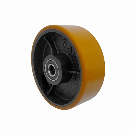 RODA 62 DE PU C/ ROLAMENTO DE ESFERAS P/ 400KG - 150X50MM / R 62 PE / 6X2