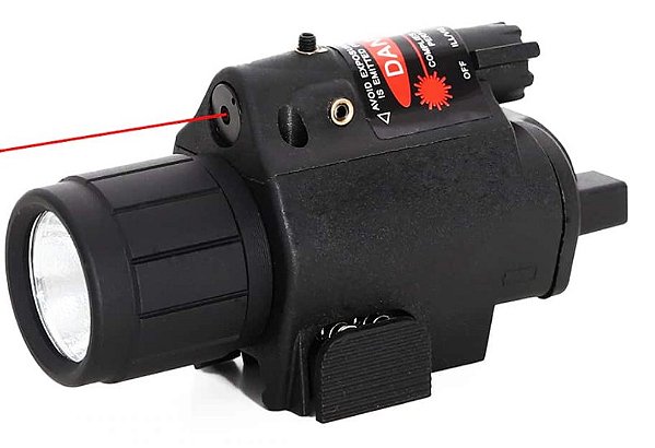 Lanterna Tática - com Mira Laser Red - 22mm - 350 Lumens