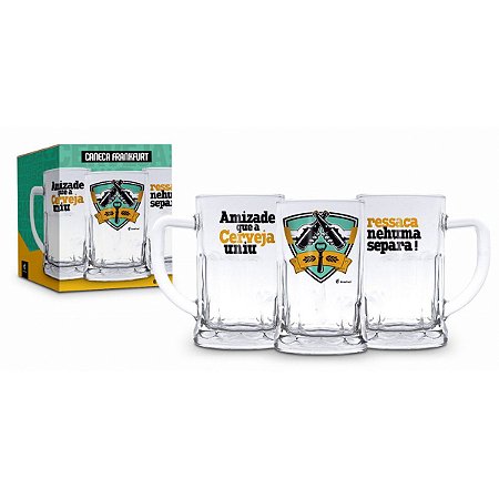 CANECA VIDRO 565ML AMIZADE QUE A CERVEJA UNIU