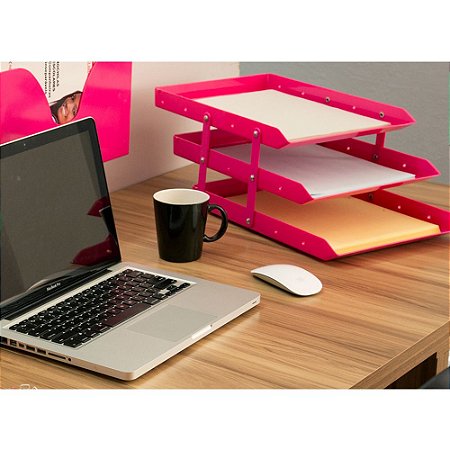 CAIXA DE CORRESPONDÊNCIA TRIPLA MÓVEL ROSA WALEU