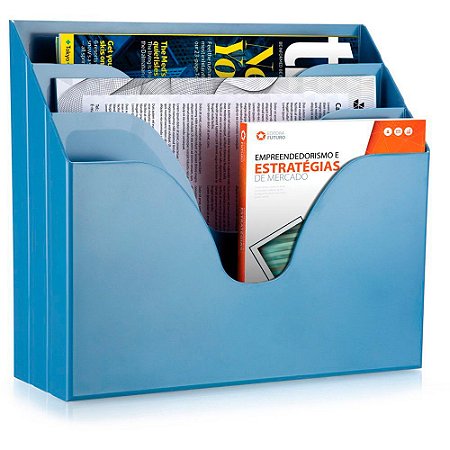 ORGANIZADOR TRIPLO OFFICE AZUL PASTEL