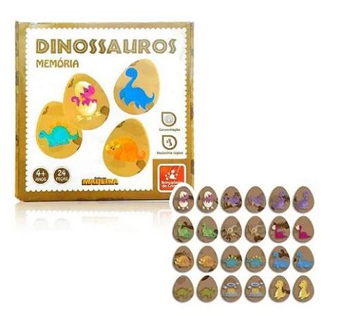 JOGO DA MEMÓRIA DINOSSAUROS 24 PEÇAS 3D