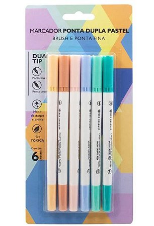 MARCADOR PONTA DUPLA PASTEL