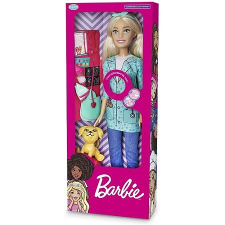 BONECA BARBIE LARGE DOLL VETERINÁRIA COM 12 FRASES