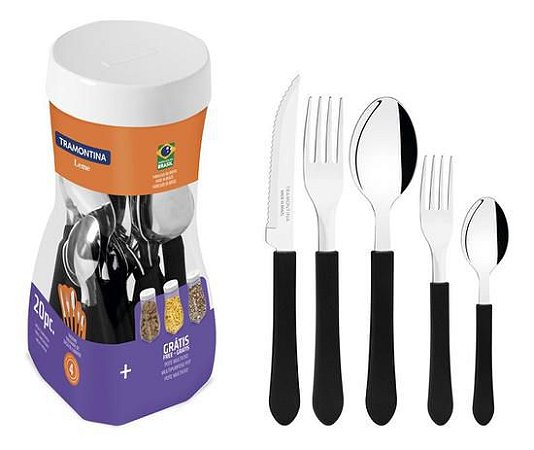 FAQUEIRO LEME 20 PEÇAS PRETO