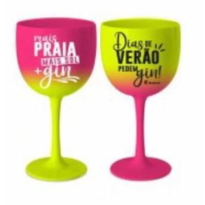 TAÇA DE GIN DEGRADÊ C/2 MAIS PRAIA MAIS GIN