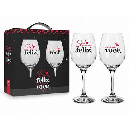 TAÇA DE VINHO C/2 UNI- EU E VOCÊ PARA SEMPRE