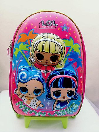 MOCHILA DE RODINHA LOL NEON 3D