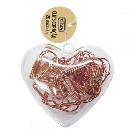 CLIPS DE CORAÇÃO ROSÉ GOLD
