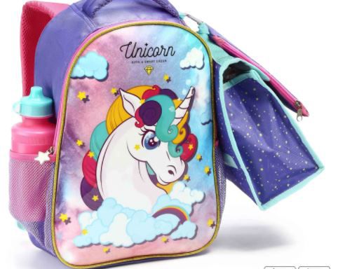 MOCHILA 5 EM 1 FEM ES15315+LANCHEIRA+ESTOJO+CHAVEIRO+SQUEEZE
