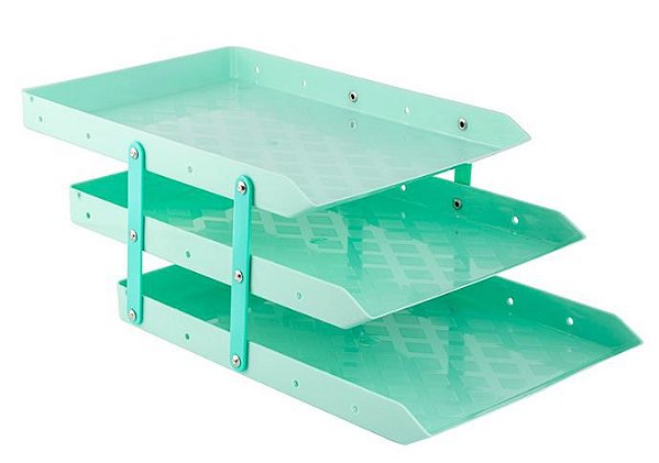 CAIXA DE CORRESPONDÊNCIA TRIPLA MÓVEL VERDE PASTEL