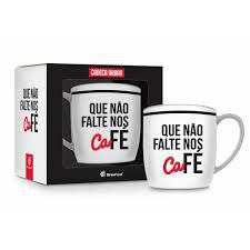 CANECA PORCELANA 360ML QUE NÃO FALTE CAFÉ