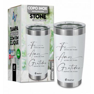 COPO TÉRMICO STONE 11067 FÉ ANTES DE TUDO