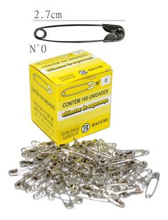 ALFINETE DE SEGURANÇA Nº0 C/ 100UN BACCHI