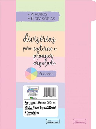 DIVISÓRIAS PARA CADERNO ARGOLADO