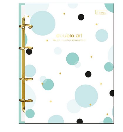 CADERNO ARGOLADO DOUBLE ART 6 DIVISÓRIAS
