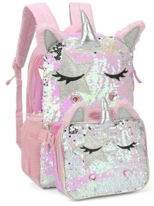 MOCHILA COSTA ROSA MS46309UP UNICÓRNIO COM LANCHEIRA