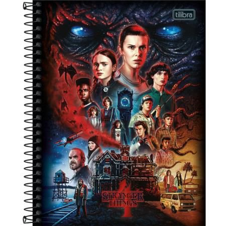 CADERNO UNIVERSITÁRIO STRANGER THINGS 80 FOLHAS