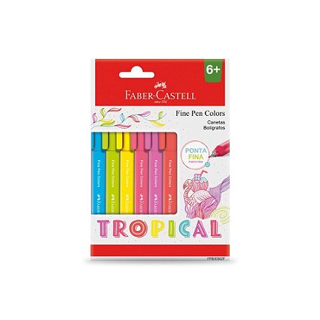 KIT FINE PEN 6 CORES TROPICAL