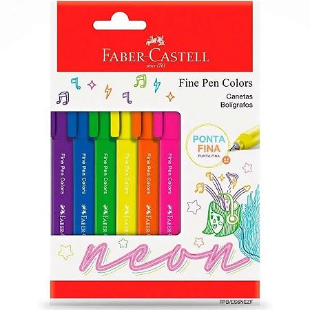 CANETA FINE PEN COLORS NEON 0.4 C/6