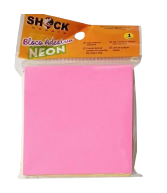 BLOCO ADESIVO 76X76MM NEON SHOCK