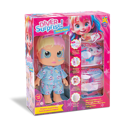 BONECA DIVER SURPRISE FESTA DO PIJAMA