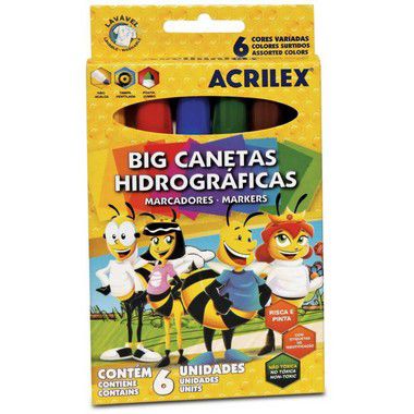 BIG CANETAS HIDROGRÁFICAS 06 CORES