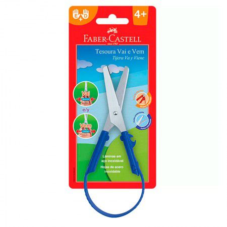 TESOURA VAI E VEM ERGONOMICA AZUL