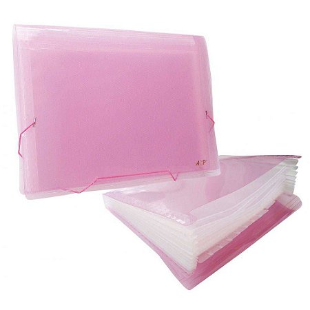 PASTA SANFONADA 6090PP 12 DIVISÓRIAS ROSA