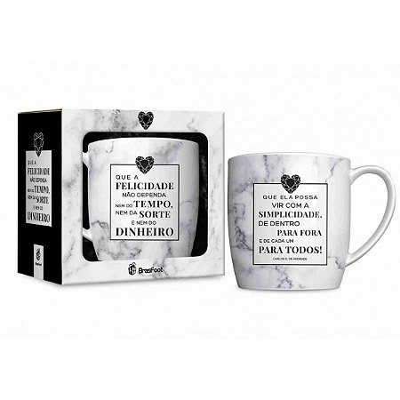 CANECA PORCELANA 360ML MÁRMORE