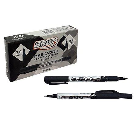 MARCADOR PONTA DUPLA PRETO