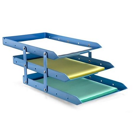 CAIXA DE CORRESPONDÊNCIA TRIPLA MÓVEL AZUL